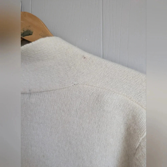 Braunstyle Wool Angora‎ Grandpa Cardigan  White size Large Oversized Granola - Picture 3 of 6